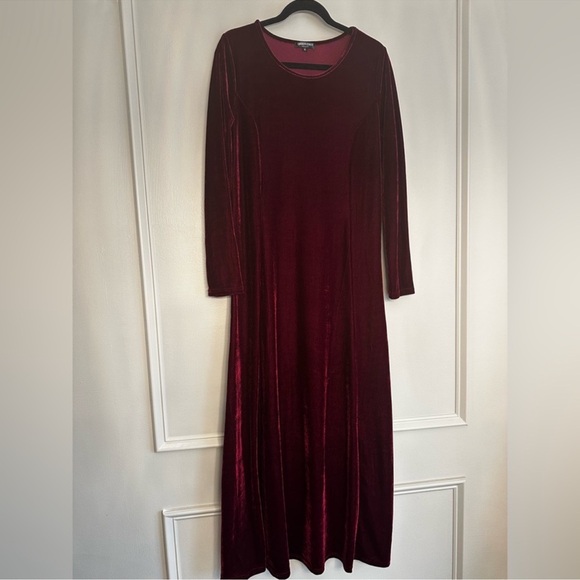 Urban Coco Velvet Burgundy Long Sleeve Dress - Size XL - Picture 4 of 10